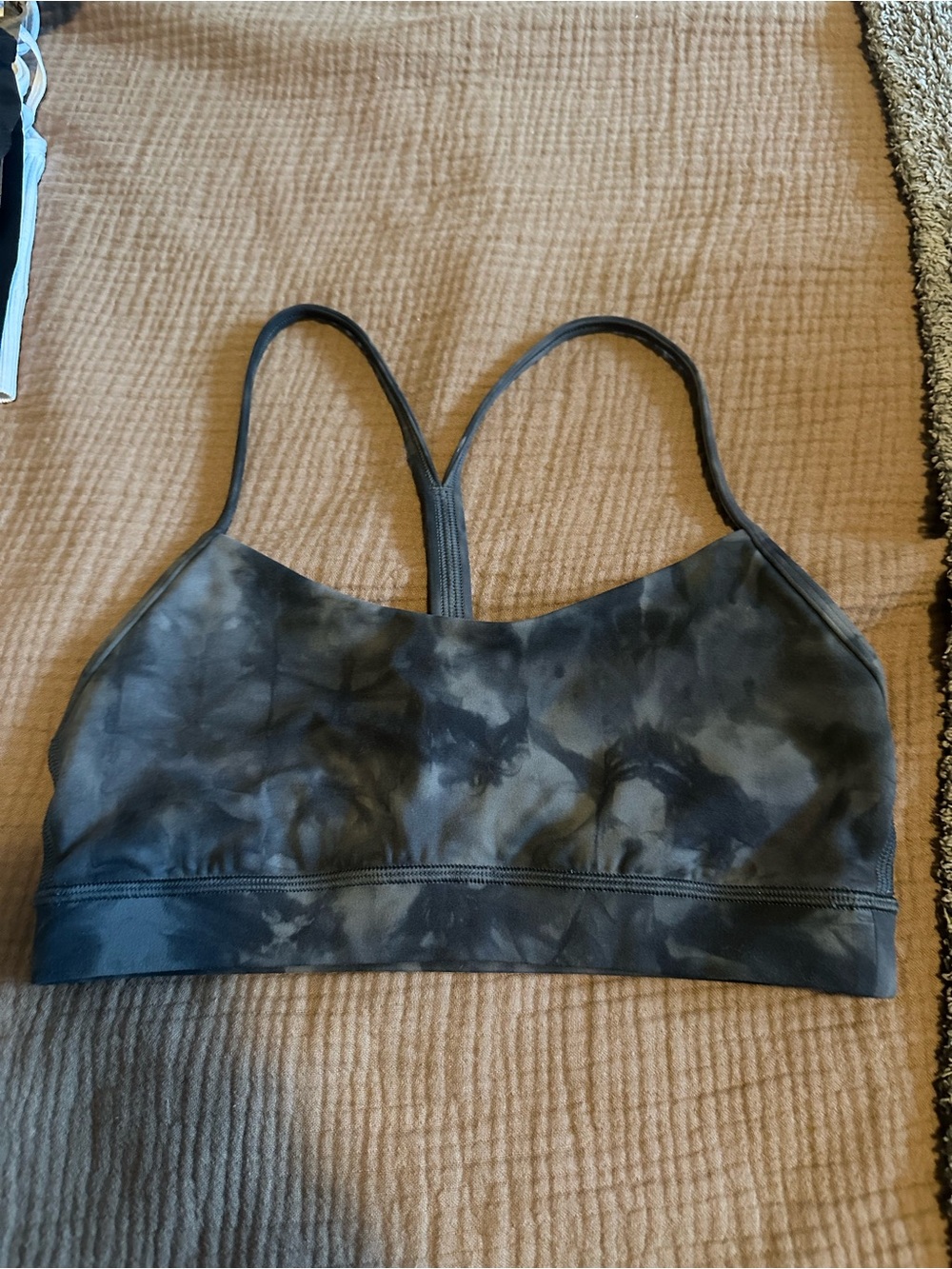 lululemon athletica Black Tie-Dye Thin-Strap Sports Bralette